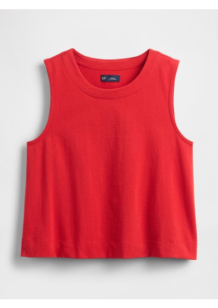 Kadın Kırmızı Organik Pamuk Heavyweight Crop Bluz fiyatları