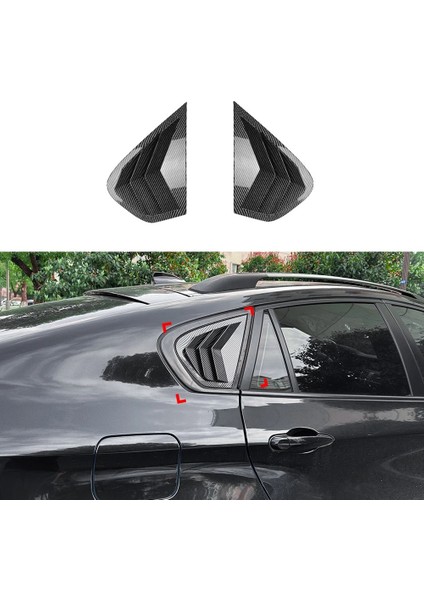 X6 E71 E72 Karbon Fiber Desenli Araba Yan Pencere Panjur Kapağı (Yurt Dışından)