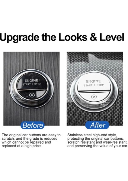 Motor One Start Stop Anahtar Düğmesi Sticker W206 Kırmızı (Yurt Dışından)