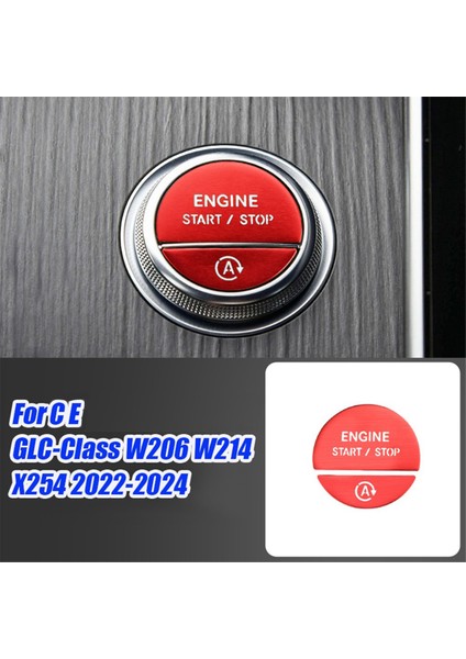 Motor One Start Stop Anahtar Düğmesi Sticker W206 Kırmızı (Yurt Dışından)