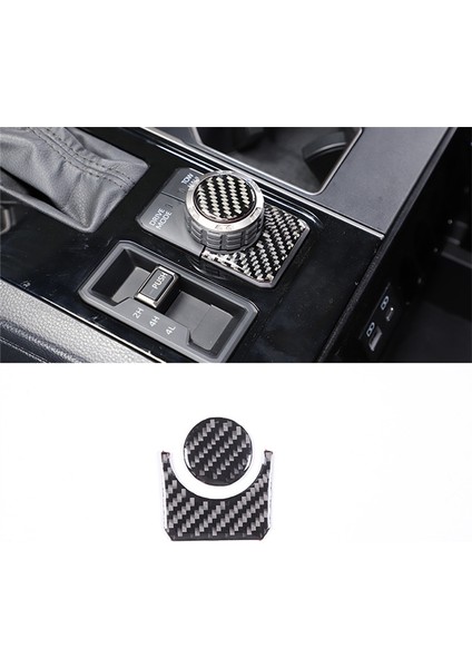 Karbon Fiber Araba Multimedya Düğme Anahtarı Dekoratif Panel Kapağı (Yurt Dışından)
