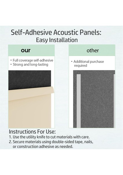 15 Paket 12X8X4 Inç Akustik Duvar Panelleri, Kendinden Yapışkanlı Siyah (Yurt Dışından) indirimleri