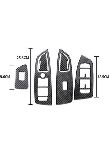 Karbon Fiber Pencere Camı Kaldırma Düğmesi Trim Anahtarı Kapağı Lhd Için (Yurt Dışından)