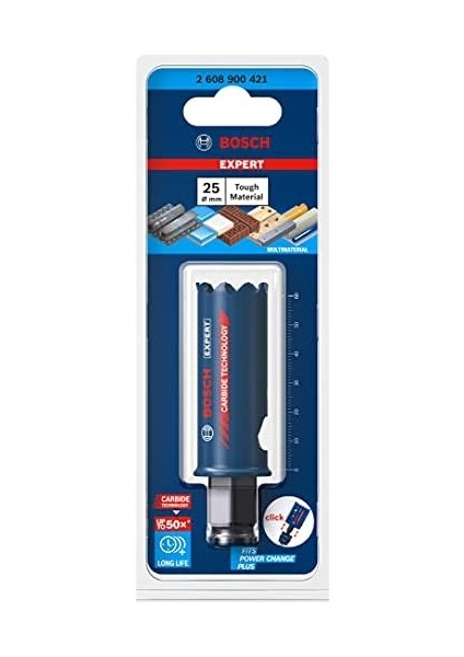 Professional 1x Expert Tough Material Delik Açma Testereleri (Metalli Ahşap, Tuğla, Yumuşak Döşemeler, Paslanmaz Çelik Saclar, Plastik, Ø 25 Mm, Aksesuar Darbeli Matkap/vidalama) fiyatları