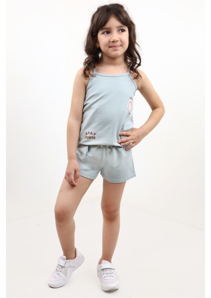 Kız Bebek Baskılı Şortlu Takım