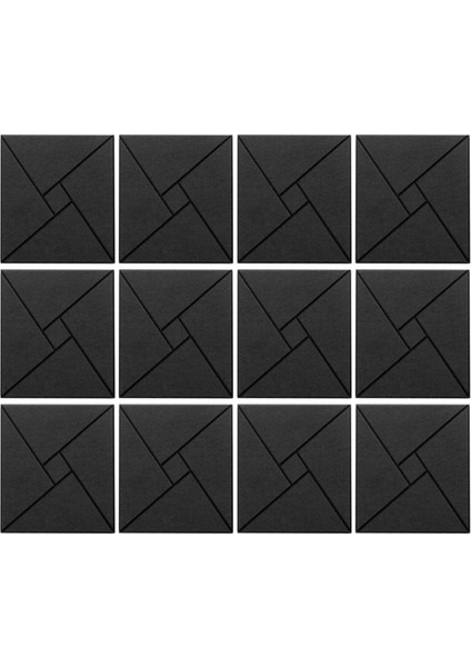 12 Adet Akustik Panel, 12X12X0.4IN Ses Geçirmez Köpük Paneller, Siyah (Yurt Dışından)