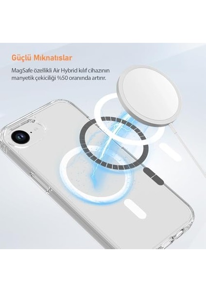 Labs iPhone 16E ile Uyumlu Magsafe Destekli Air Hybrid Şeffaf Kılıf, Darbe Emici Tpu + Pc Şeffaf Kılıf (Siyah) fiyatları
