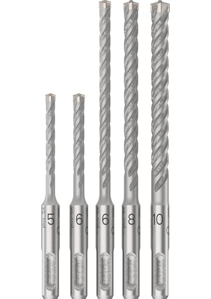 Professional Accessories Sds Plus-5 X: Set 5 Uds: 5, 6, 6, 8, 10 (5)