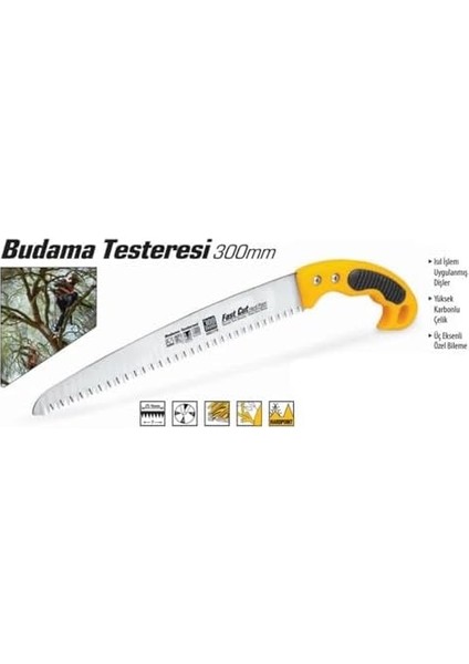 30 cm Budama Testeresi 300MM, Yüksek Karbonlu Çelikten, Isıl Işlem Uygulanmış Kesici Dişler fiyatları