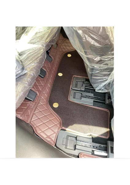 Chery Tiggo 8 Pro Max Aracına Özel 8d Çift Katmanlı Havuzlu Paspas Takımı Bagaj Dahil (Koyu Kahverengi - Düz)