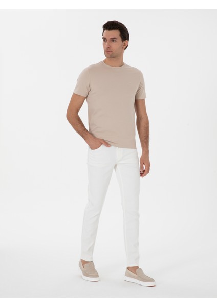Erkek Beyaz Slim Fit Pamuk Karışımlı Jean Pantolon 50304038-VR013 modelleri