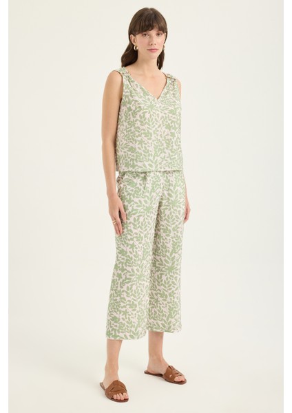 Desenli Culotte Pantolon