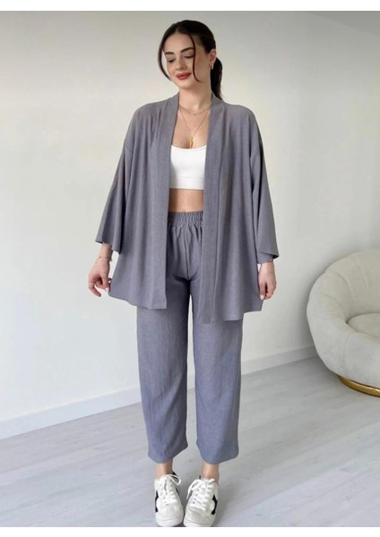 Gri Kimono Takım