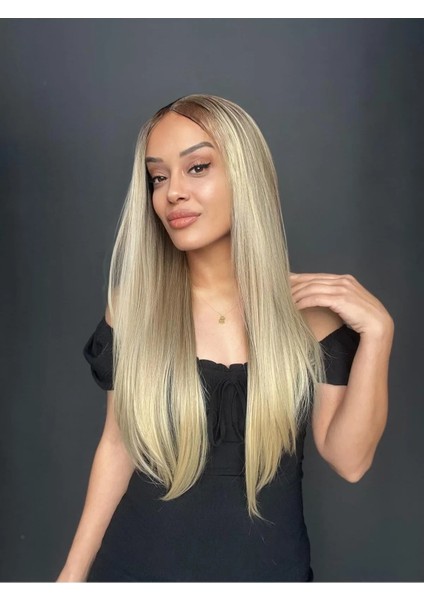 Isıya Dayanıklı Yarım Ay Çıt Çıt Saç Peruk 65CM