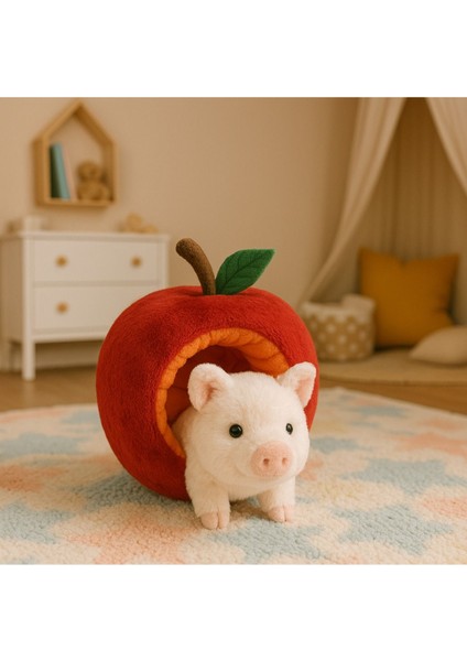 Elma Içinden Çıkan Tatlı Domuzcuk Peluş Oyuncak fiyatları