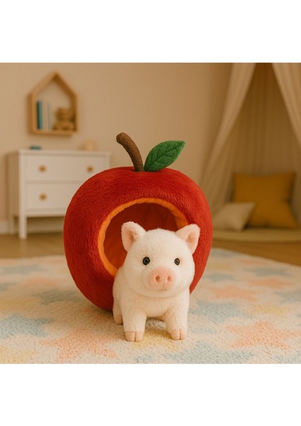 Elma Içinden Çıkan Tatlı Domuzcuk Peluş Oyuncak modelleri