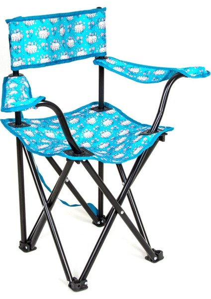 1 Adet Turkuaz Katlanır Çocuk Kamp Sandalyesi Çocuklar Için Metal Katlanabilen Kamp Sandalyesi fırsatları