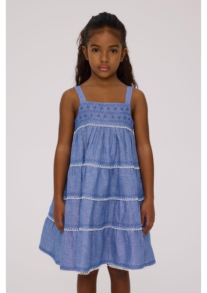 Bg Store Kız Çocuk Mavi Elbise