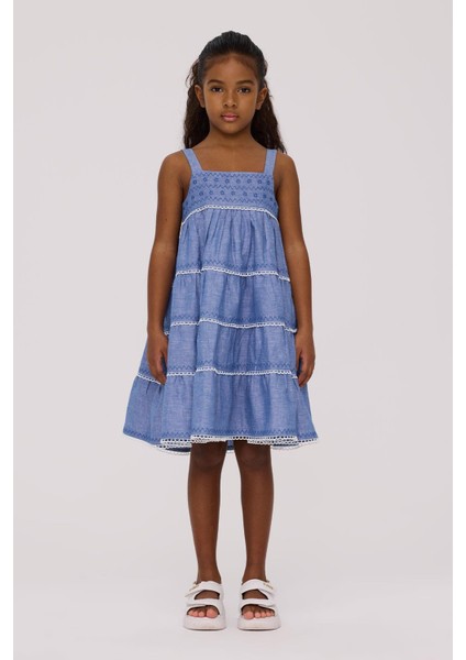 Bg Store Kız Çocuk Mavi Elbise modelleri