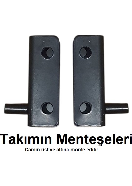 U Tipi Çıtçıtlı Cam Kapak Menteşe Seti 2 Takım