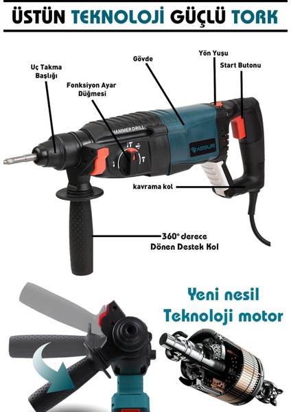 Profesyonel 850W Darbeli Kırıcı Delici Hilti 26mm Matkap fiyatları