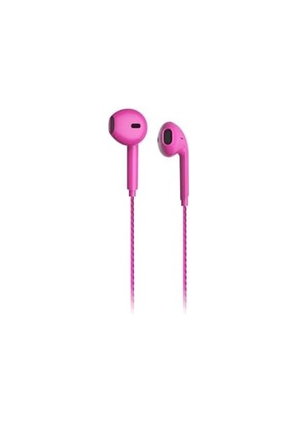 EH104 Kablolu Type-C Girişli Mikrofonlu Kulak Içi Kulaklık - Sağlam Kablo Yapısı, Ses Ayarı Panelli, Stereo Hd Mikrofon, Spor Iş, Oyun Için Evrensel Uyumluluk, Kulak Içi Kulaklık Pembe