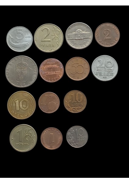 Yabancı Madeni Koleksiyon Para 14 Adet. Hatıra Para. Eski Para 70