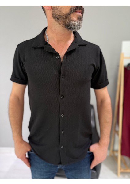 Baklava Desenli Erkek Gömlek