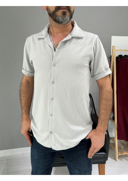 Baklava Desenli Erkek Gömlek