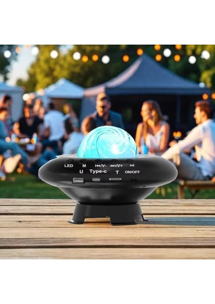 Galaksi Gökyüzü ve Yıldızları Yansıtan Gece Lambası Hoparlör Özellikli LED Rgb Işıklı Telefon ile Bluetooth Bağlantı Rgb Starry Sky Light Speaker CH-M26 (CH-M26)
