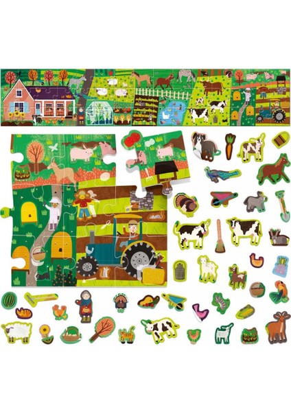 PUZZLE + STICKERS THE FARM (3-6 YAŞ)