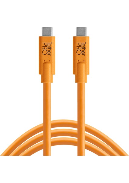 Tools Tetherpro Usb-C To Usb-C - Bağlantı Kablosu 15' (4.6m) Dslr Kamera ve Laptop, Turuncu