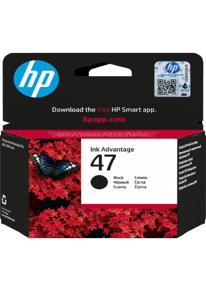 Deskjet Ultra Ink Advantage 4825,4826,4828,4829,4877 Uyumlu Hp 47-6ZD21A Siyah + Hp 47-6ZD61AE Kartuş Seti modelleri