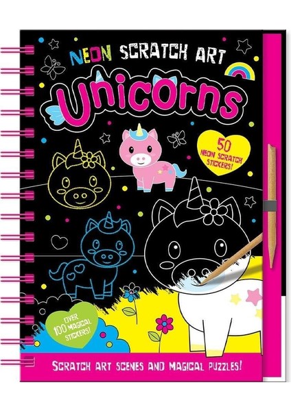 Neon Scratch Art - Unicorns