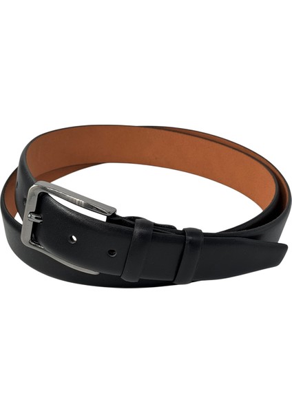 Siyah Hakiki Deri Düz Renk 3.5 Cm.lik Klasik Kemer - 200-DÜZ fiyatları