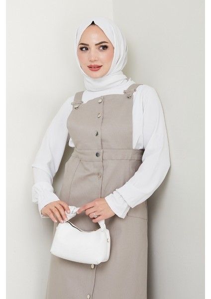 Boydan Düğmeli Gabardin Jile 1552 - Taş