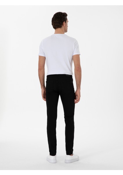 Erkek Siyah Slim Fit Pamuk Karışımlı Jean Pantolon 50304088-VR046