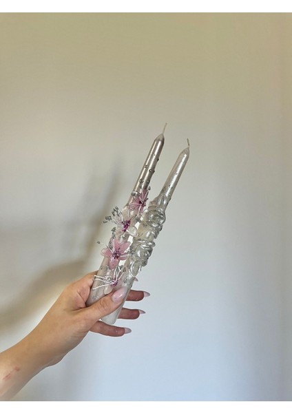 SS25 Sezon 2 Li Tasarım Çiçekli Şamdan Mum