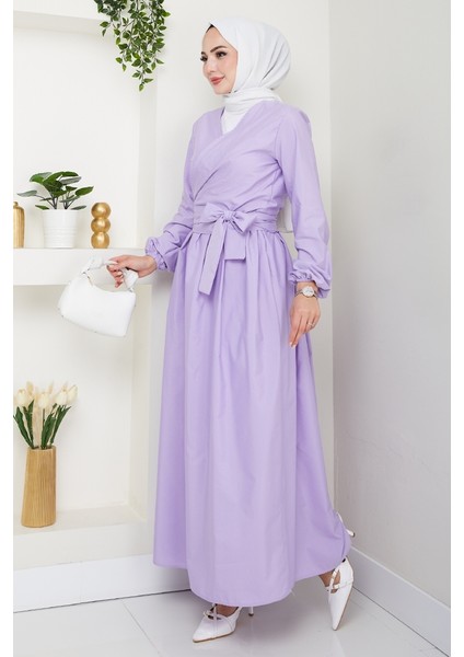 Bağlamalı Bluz Etek Ikili Takım 1465 - Lila
