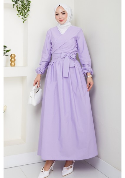 Bağlamalı Bluz Etek Ikili Takım 1465 - Lila modelleri
