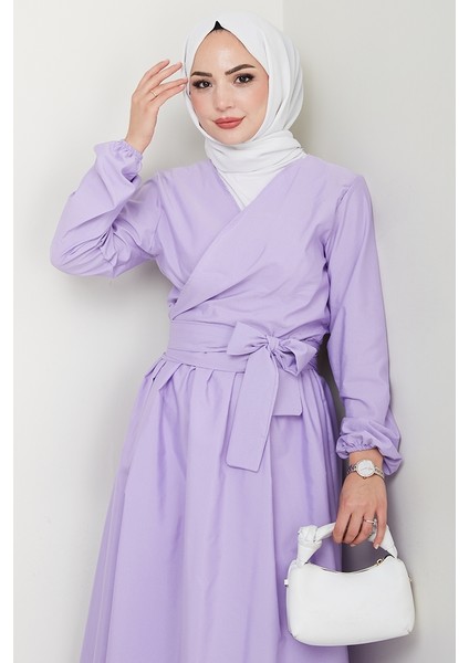 Bağlamalı Bluz Etek Ikili Takım 1465 - Lila fırsatları