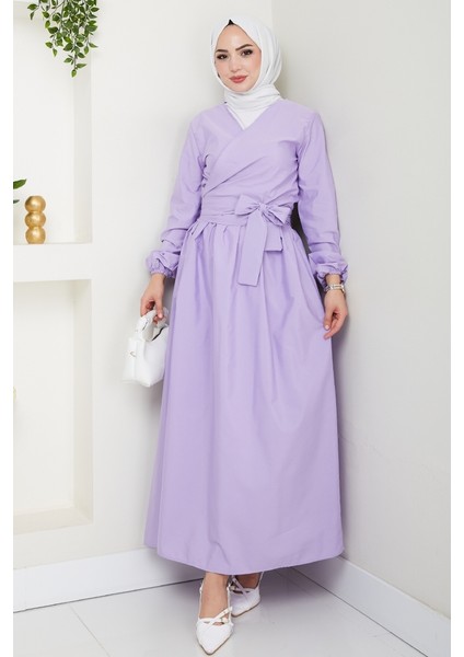 Bağlamalı Bluz Etek Ikili Takım 1465 - Lila indirimleri