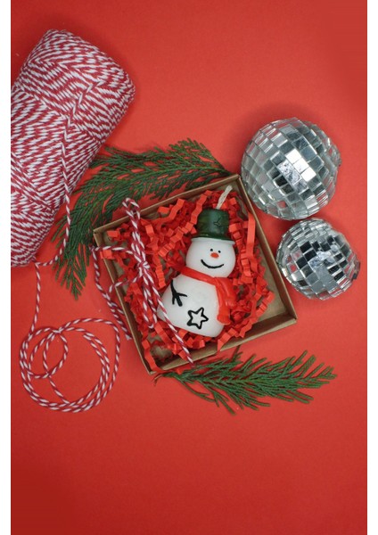 Yılbaşı Seri El Yapımı Mini Kardan Adam Dekoratif Mum - Özel Kutulu fiyatları