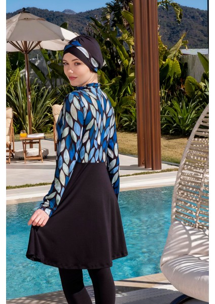 Hızlı Kuruyan Desenli Taytlı Likralı Tesettür Mayo 2512 fiyatları