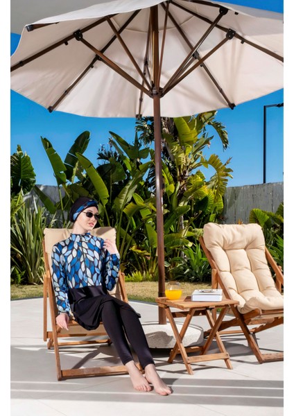 Hızlı Kuruyan Desenli Taytlı Likralı Tesettür Mayo 2512 fırsatları