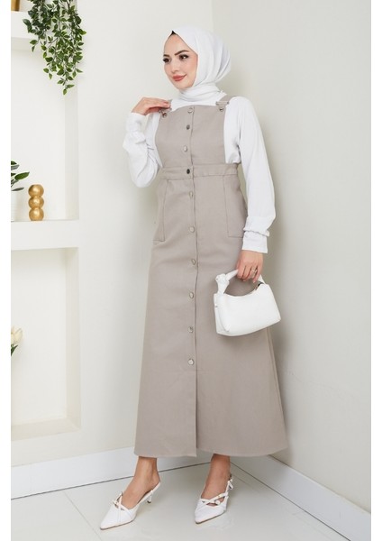 Boydan Düğmeli Gabardin Jile 1552 - Taş
