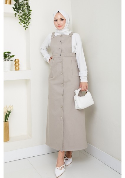 Boydan Düğmeli Gabardin Jile 1552 - Taş