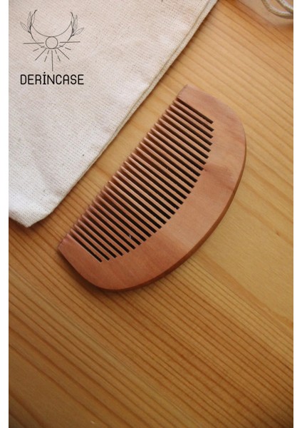 %100 Keçi Kılı Bebek Saç Fırçası ve Bebek Şimşir Tarak 2'li Set + Bez Kese Hediyeli