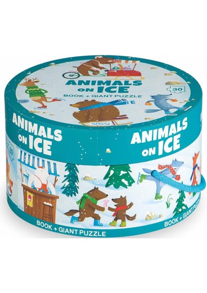 Yuvarlak Kutulu Puzzle // Animals On Ice (30 Parça)