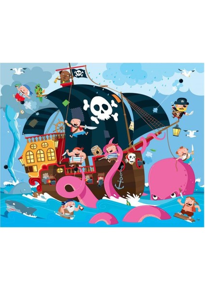 Yuvarlak Kutulu Puzzle // Pirates (30 Parça)